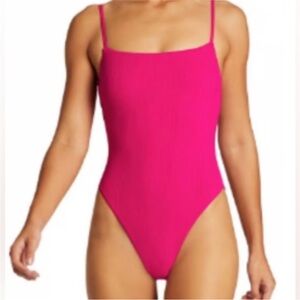 BNWT Vitamin A Eco Rib Jenna High Leg One Piece Swimsuit